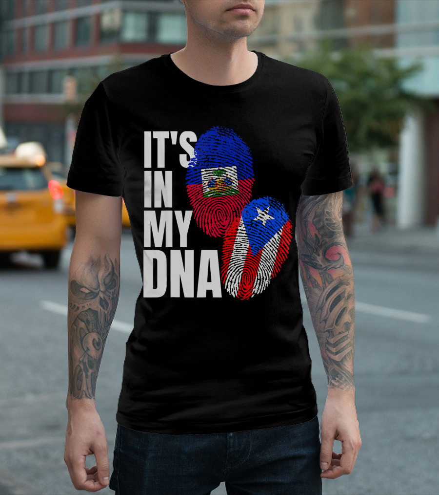 It's In My DNA Haitian Puerto Rican Flag Heritage T-Shirt