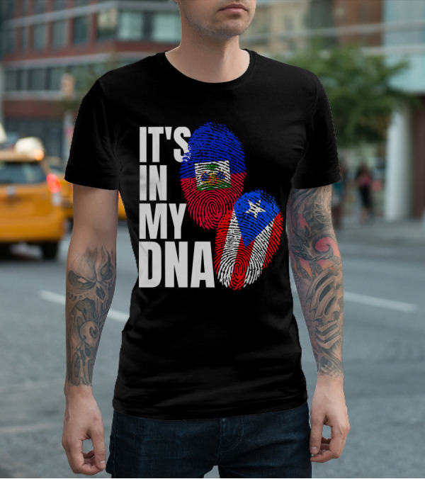 It's In My DNA Haitian Puerto Rican Flag Heritage T-Shirt