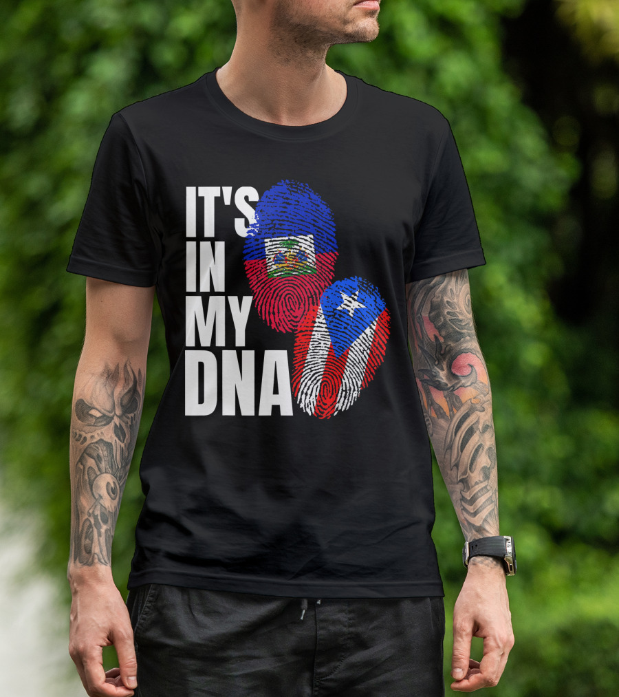 It's In My DNA Haitian Puerto Rican Flag Heritage T-Shirt