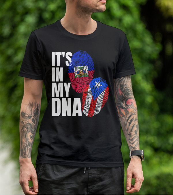 It's In My DNA Haitian Puerto Rican Flag Heritage T-Shirt