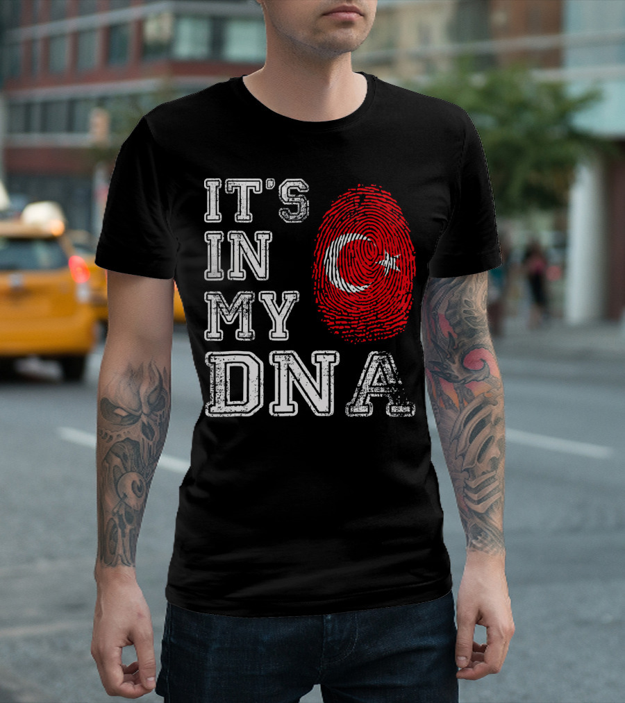 It's In My DNA Turkey Flag Fingerprint T-Shirt