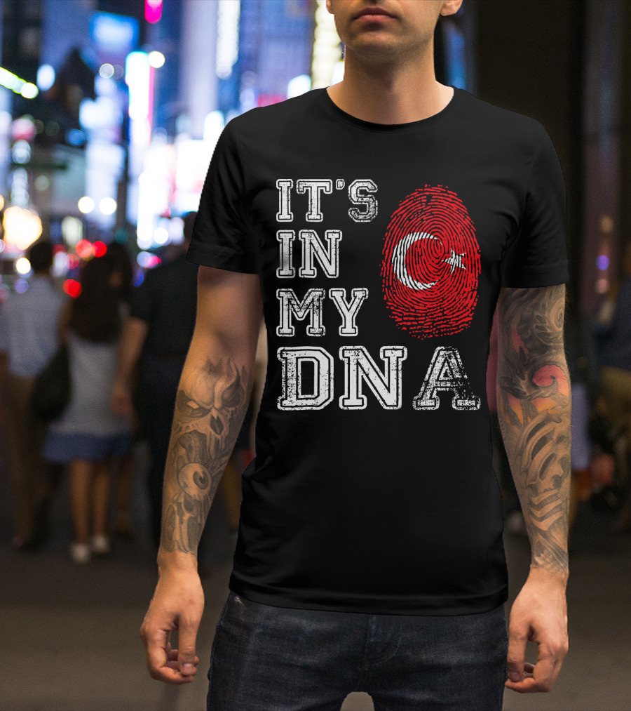 It's In My DNA Turkey Flag Fingerprint T-Shirt