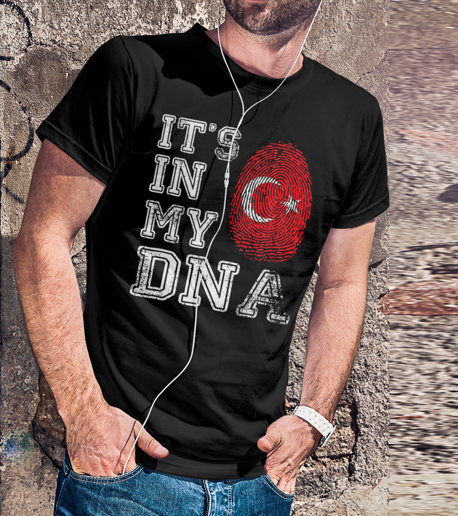It's In My DNA Turkey Flag Fingerprint T-Shirt