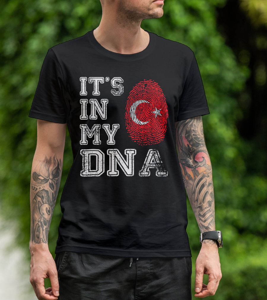 It's In My DNA Turkey Flag Fingerprint T-Shirt