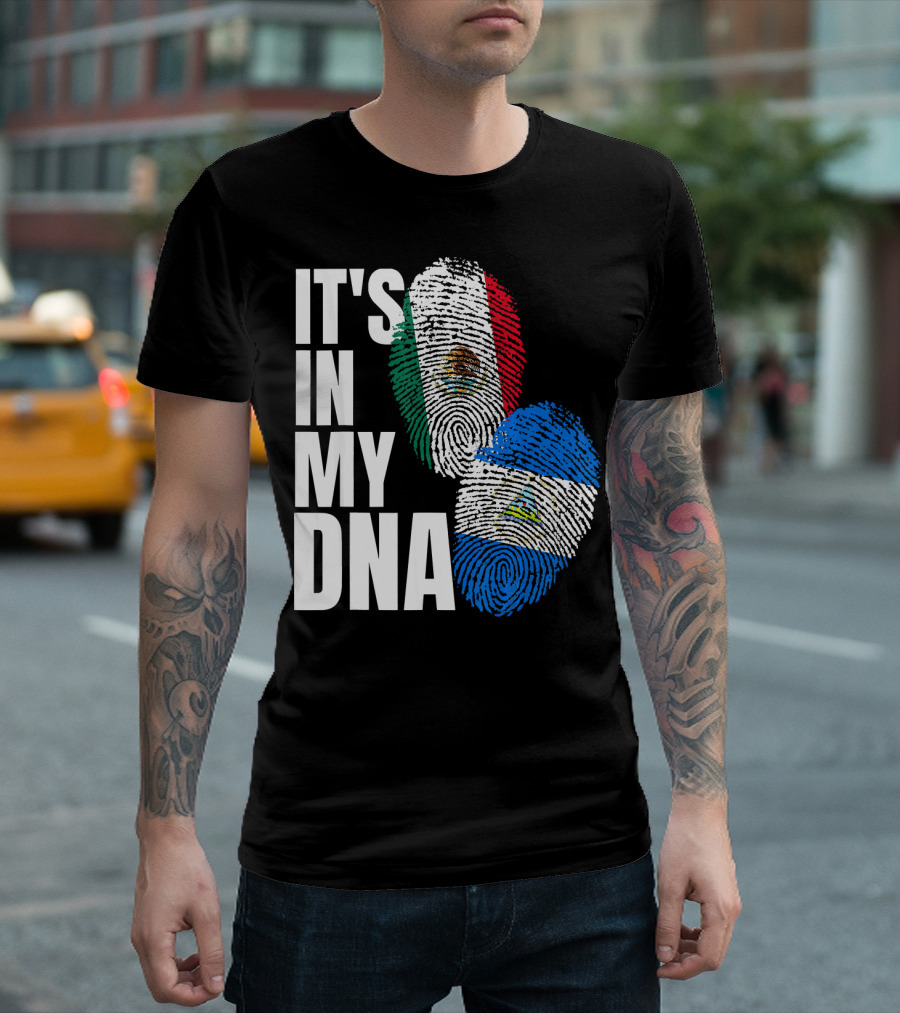 IT'S IN MY DNA Nicaraguan Mexican Flag Heritage T-Shirt