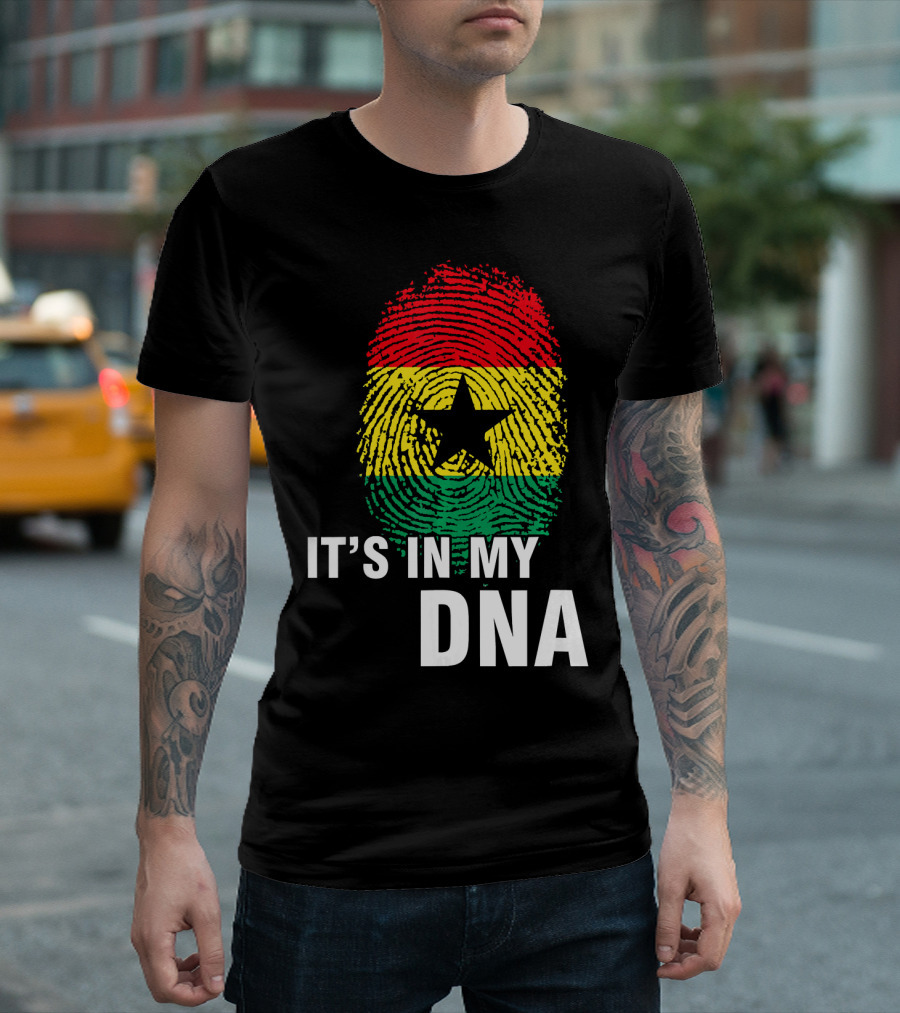 Ghanaian Flag Fingerprint It's In My DNA T-Shirt