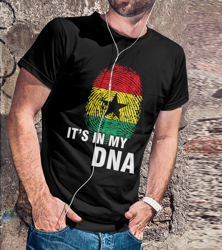 Ghanaian Flag Fingerprint It's In My DNA T-Shirt