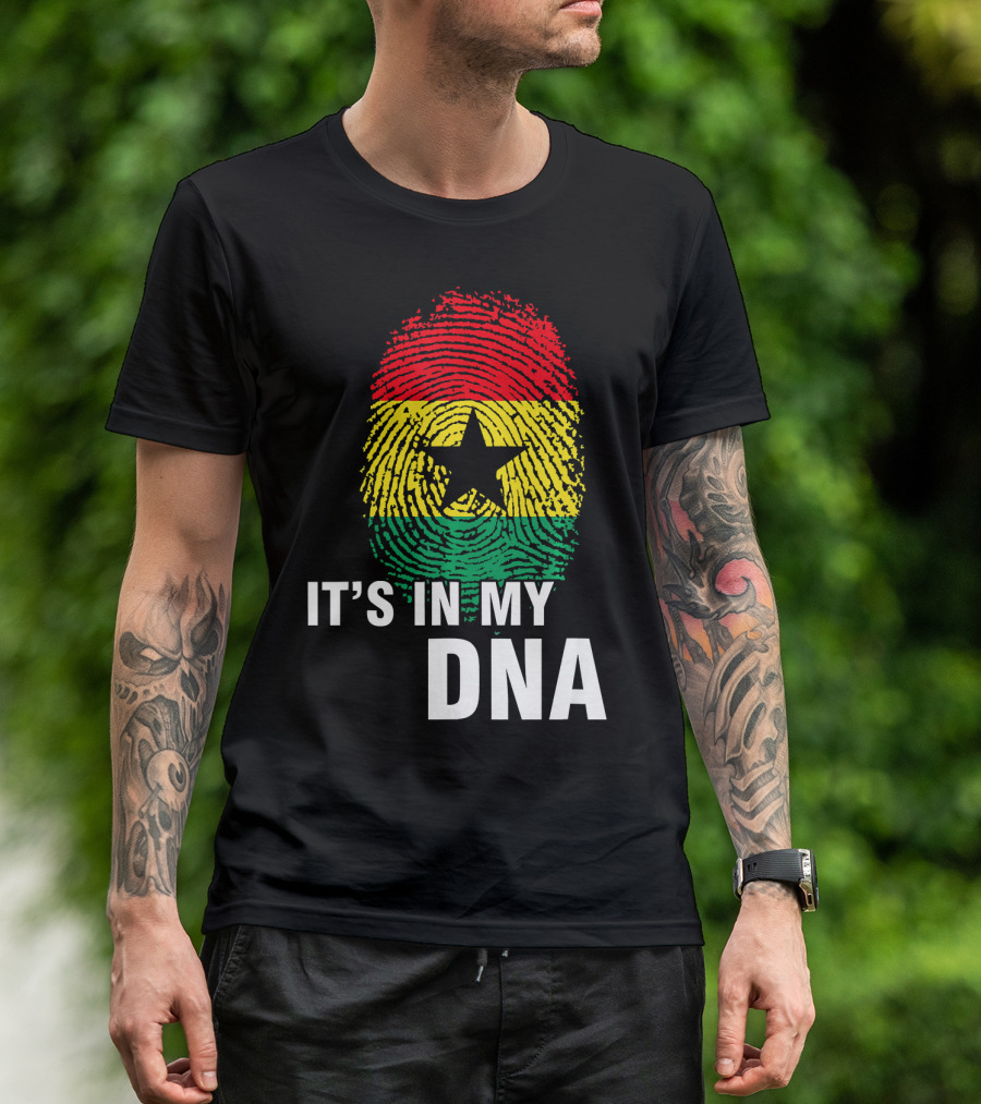Ghanaian Flag Fingerprint It's In My DNA T-Shirt