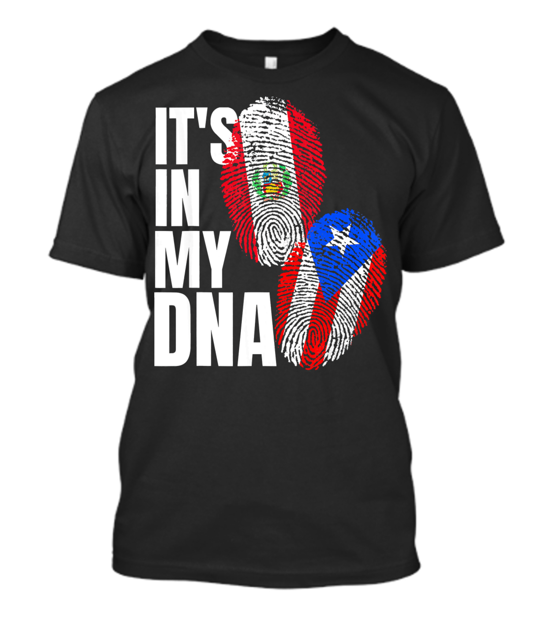 It's In My DNA Peruvian And Puerto Rican Flag Heritage T-Shirt