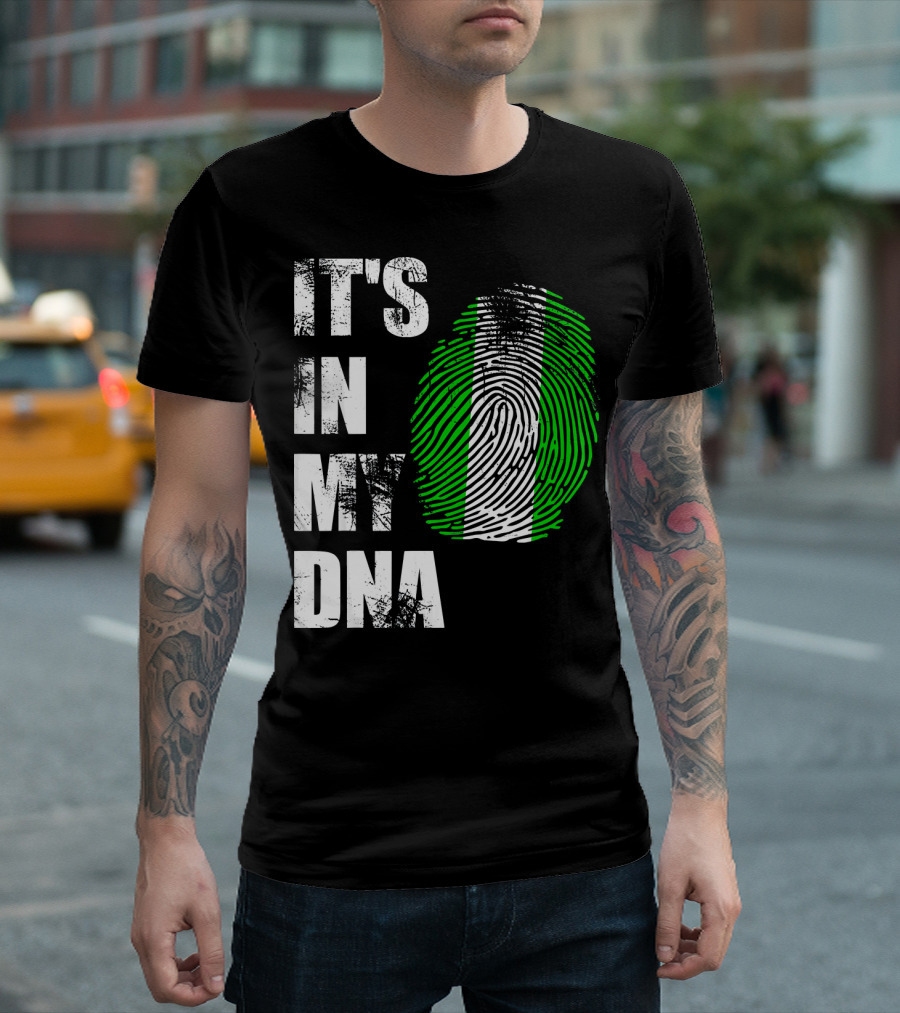 IT'S IN MY DNA NIGERIAN FLAG FINGERPRINT T-Shirt