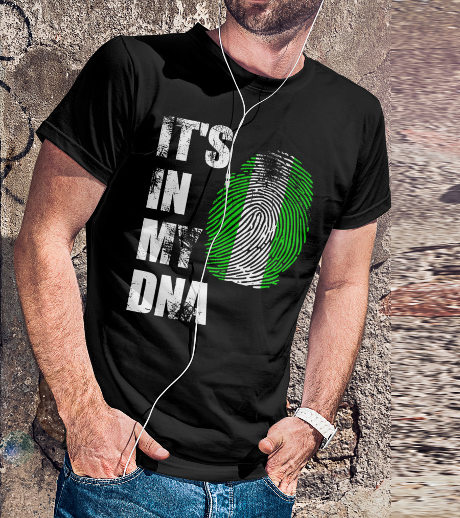 IT'S IN MY DNA NIGERIAN FLAG FINGERPRINT T-Shirt