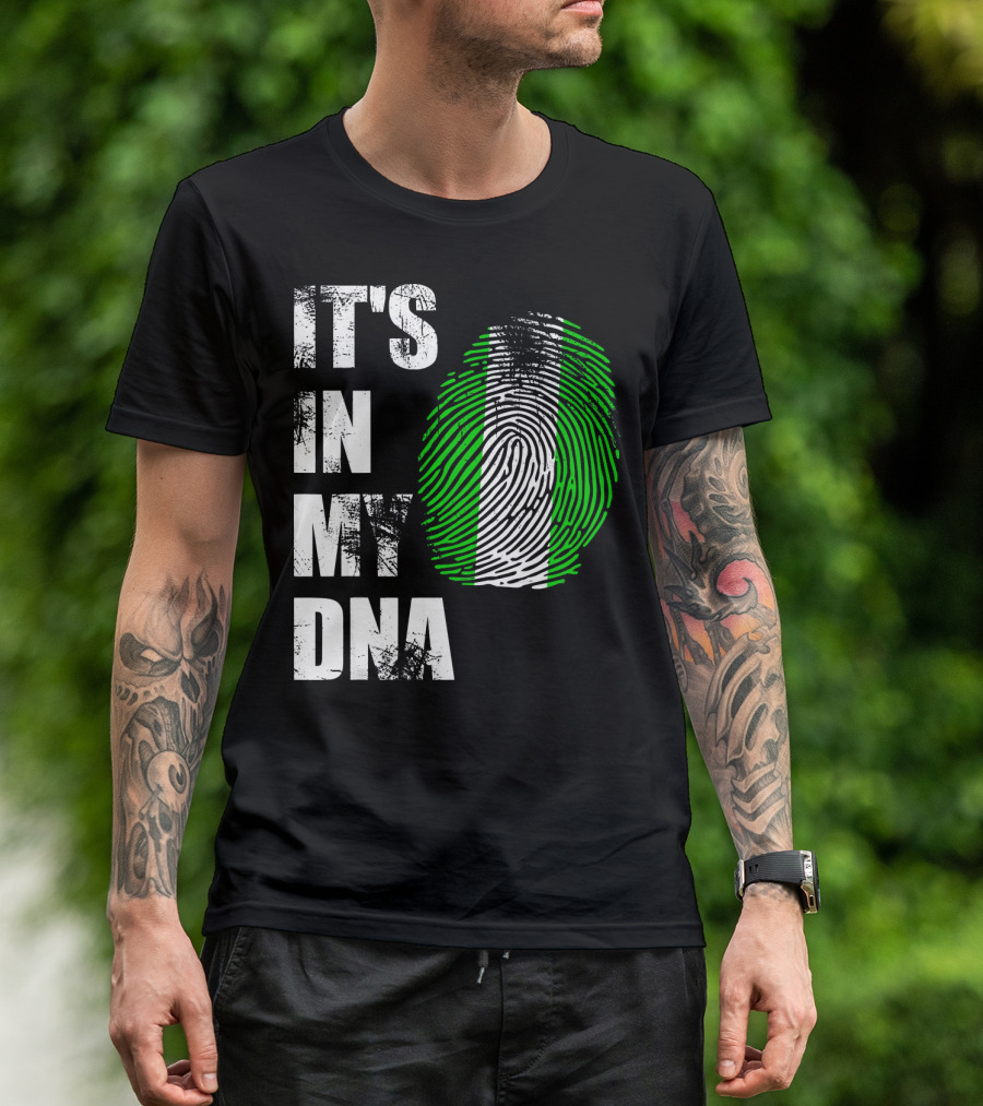 IT'S IN MY DNA NIGERIAN FLAG FINGERPRINT T-Shirt