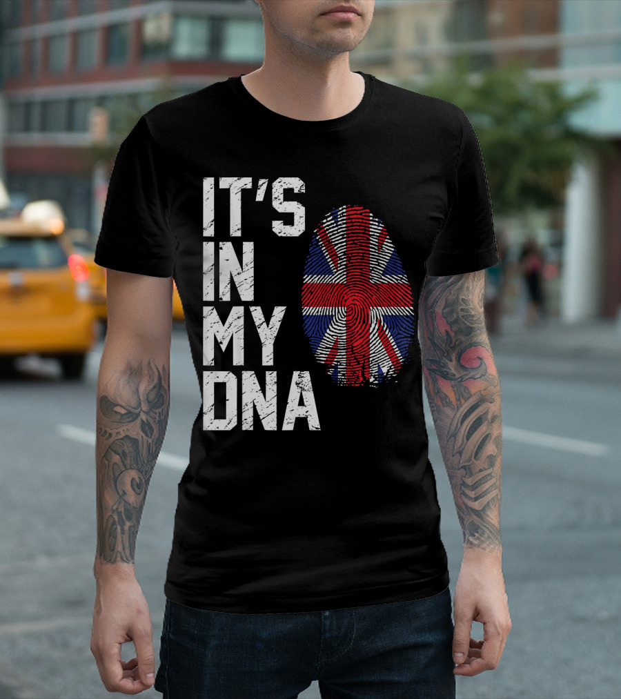 It's In My DNA British Flag Fingerprint T-Shirt