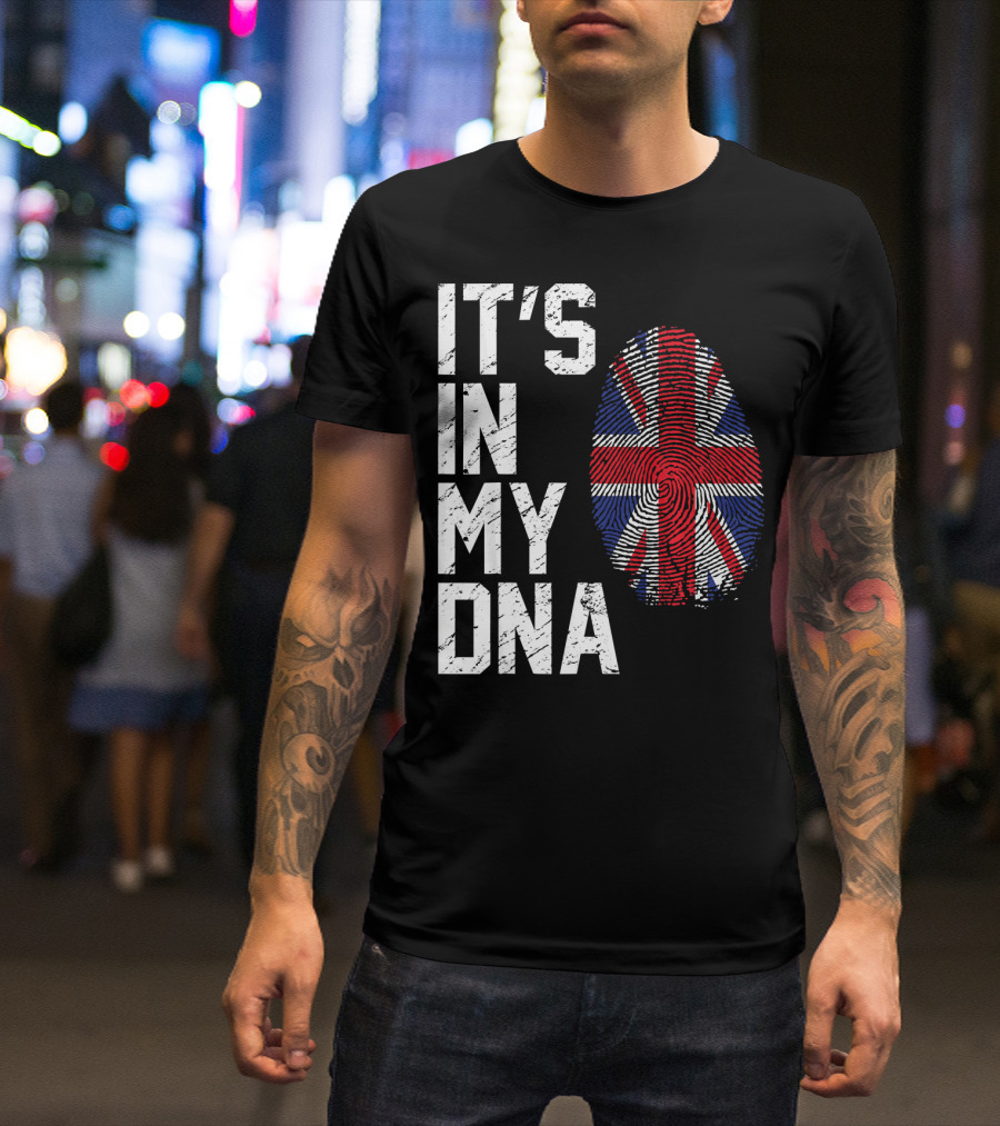 It's In My DNA British Flag Fingerprint T-Shirt
