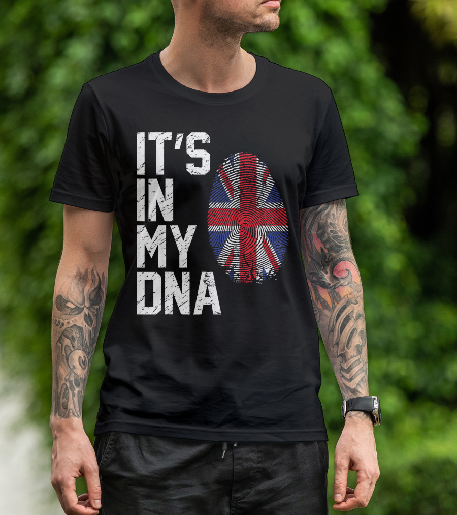 It's In My DNA British Flag Fingerprint T-Shirt