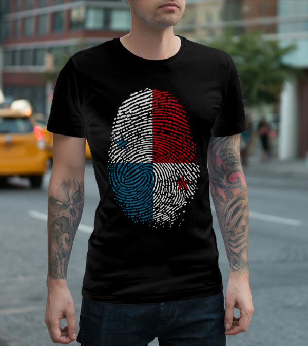Panama Flag Fingerprint DNA For Birthday T-Shirt