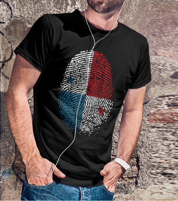 Panama Flag Fingerprint DNA For Birthday T-Shirt