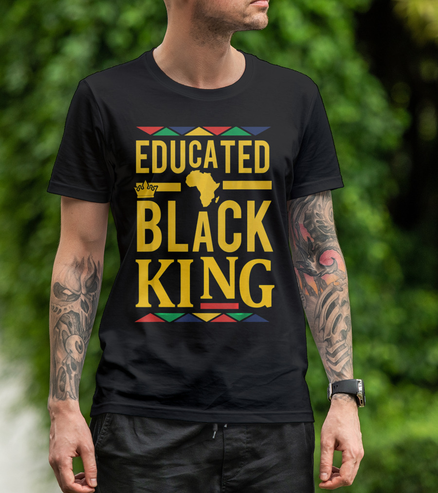 Educated Black King Africa Crown Dashiki T-Shirt