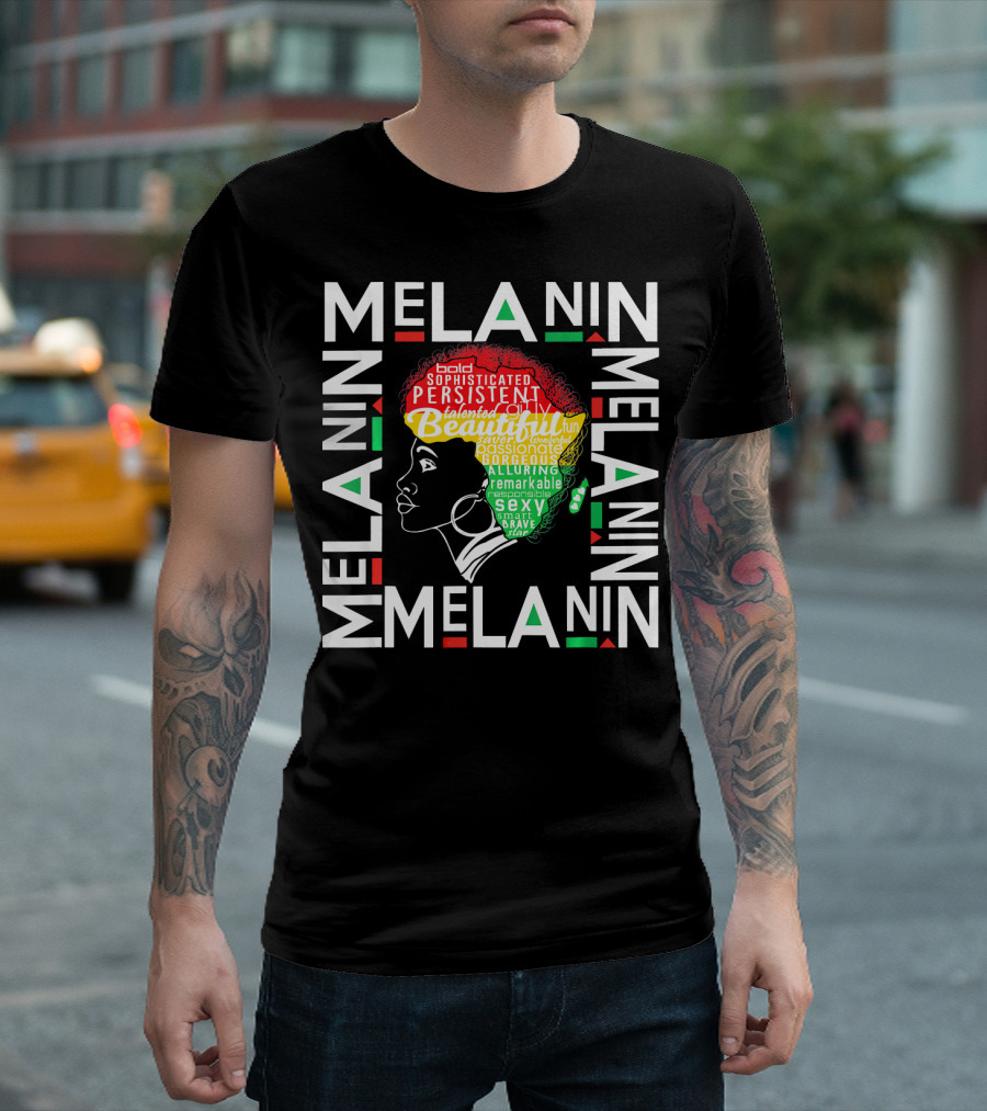 Beautiful Black Queen Melanin Bold Persistent Talented Fun Brave Alluring T-Shirt
