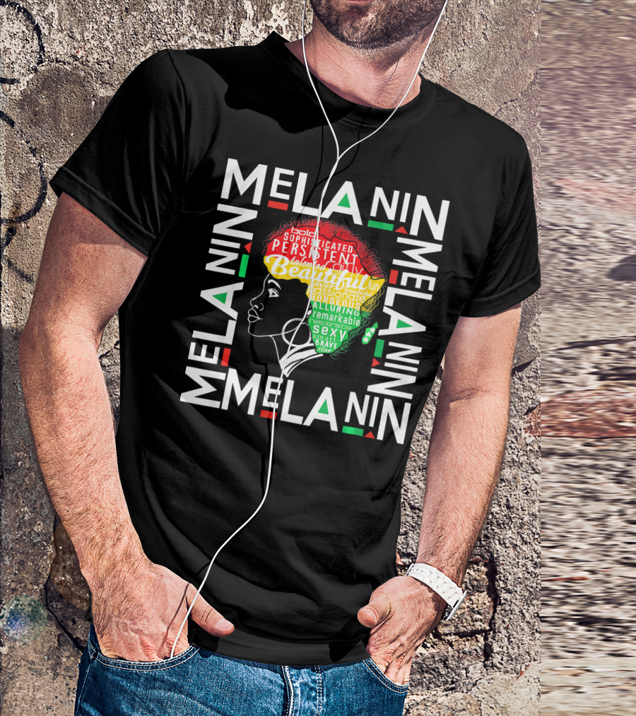 Beautiful Black Queen Melanin Bold Persistent Talented Fun Brave Alluring T-Shirt