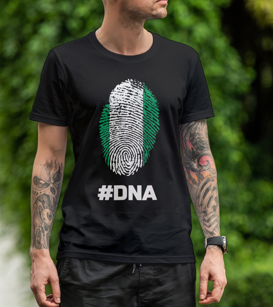 DNA Nigeria Black History Holiday Fingerprint T-Shirt