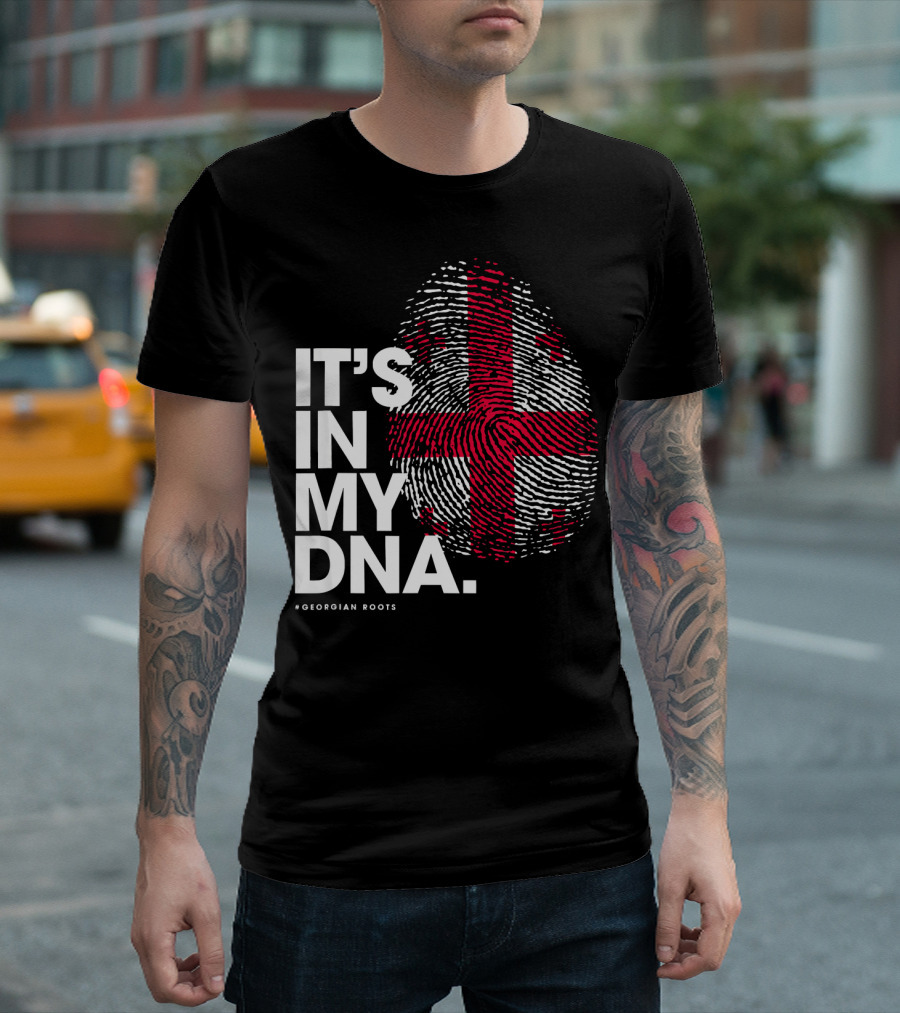 IT'S IN MY DNA Georgia Flag Georgian Roots T-Shirt