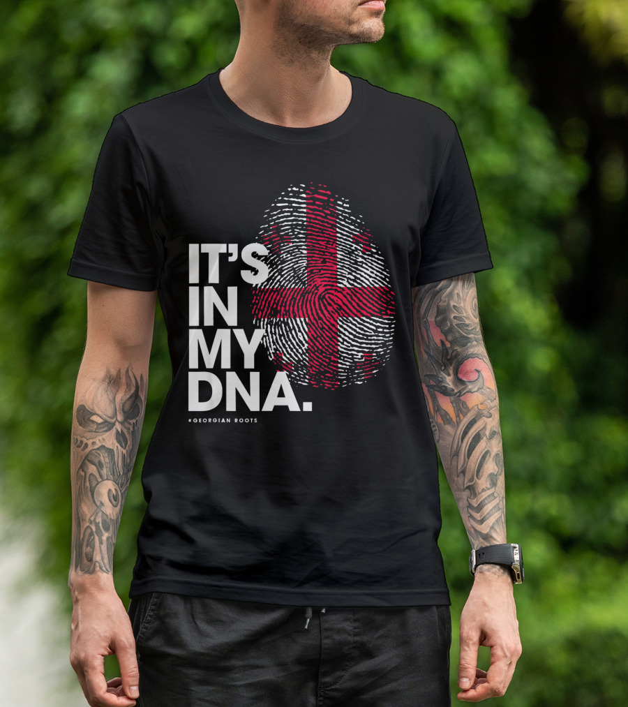 IT'S IN MY DNA Georgia Flag Georgian Roots T-Shirt