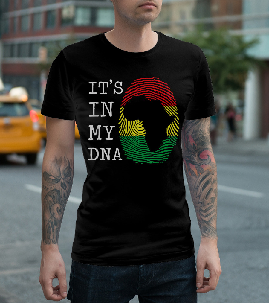 IT'S IN MY DNA Africa Map Fingerprint T-Shirt