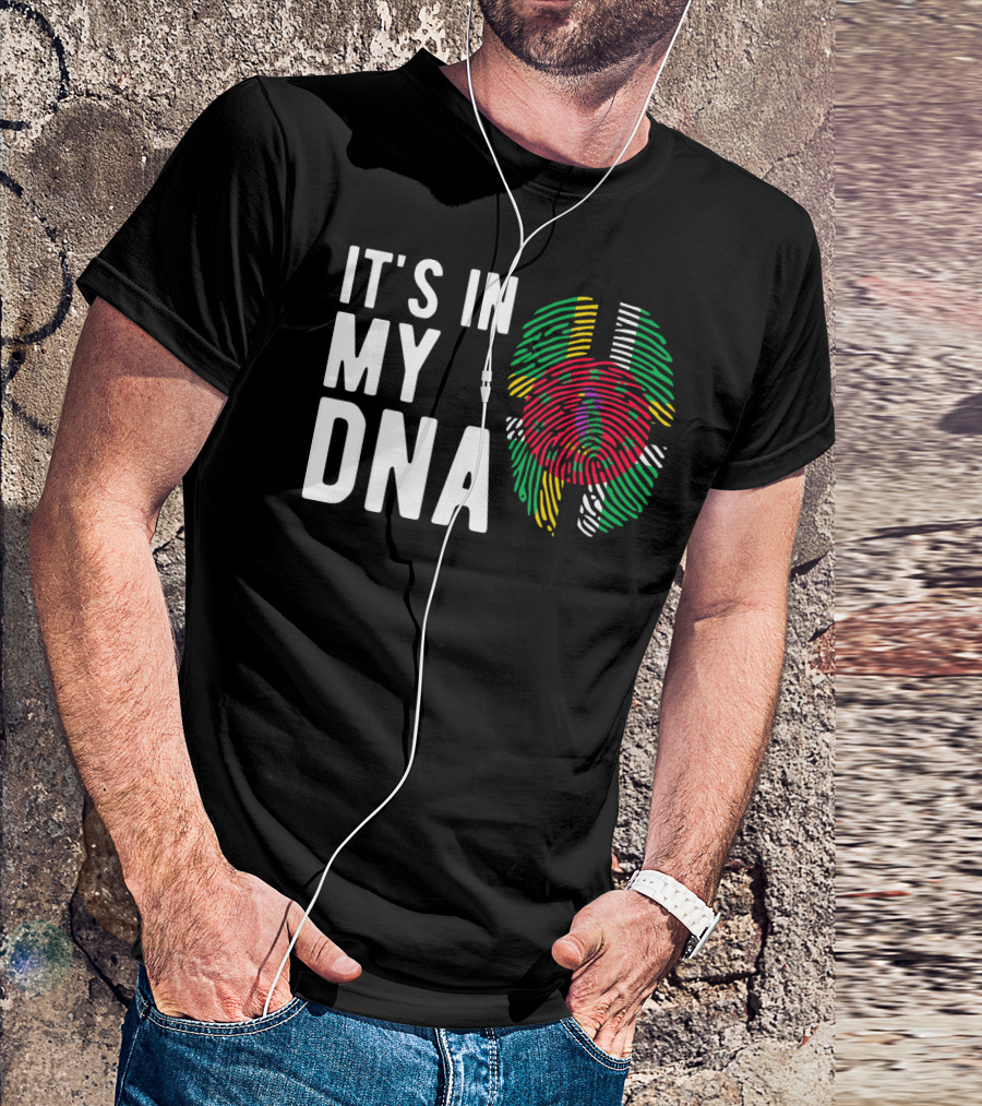 It's In My DNA Dominica Flag Dominican Fingerprint T-Shirt