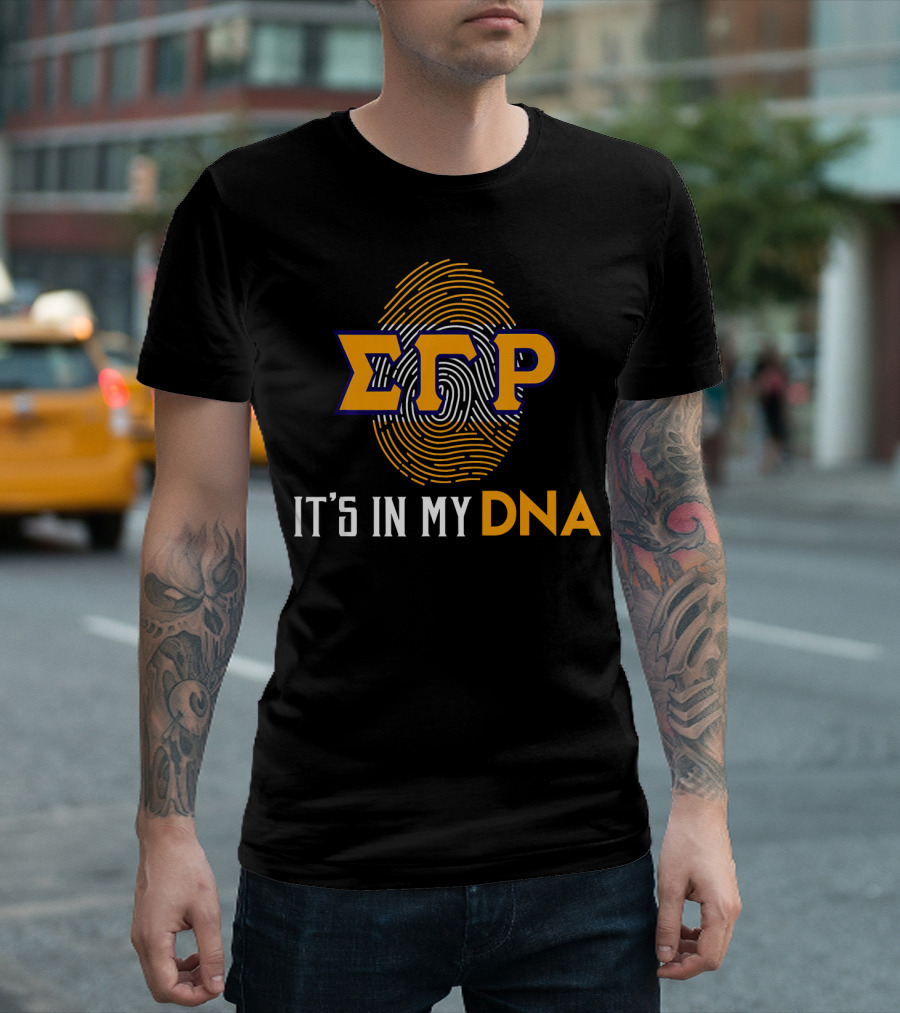 Sigma Gamma Rho SGRho It's in My DNA Fingerprint T-Shirt