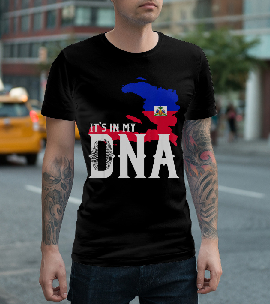 It's In My DNA Fingerprint Prideful Haiti Flag Map T-Shirt