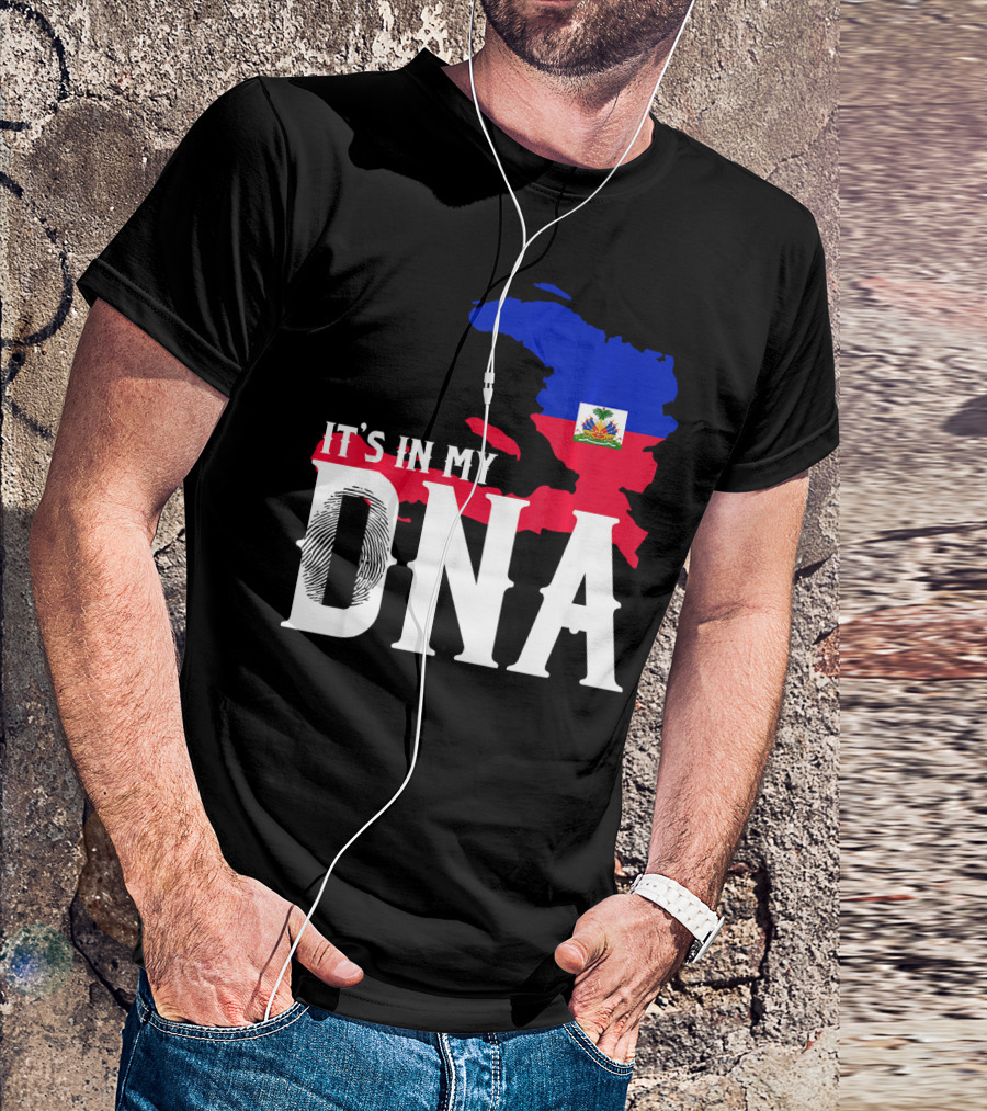 It's In My DNA Fingerprint Prideful Haiti Flag Map T-Shirt