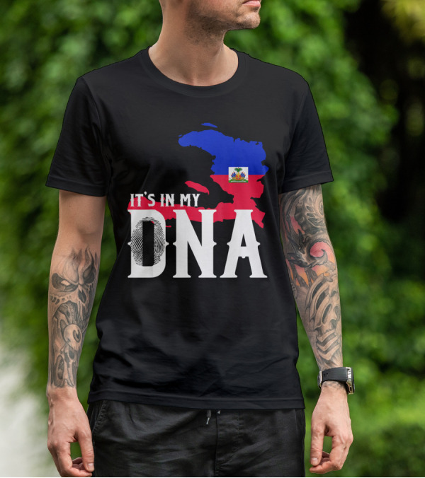 It's In My DNA Fingerprint Prideful Haiti Flag Map T-Shirt