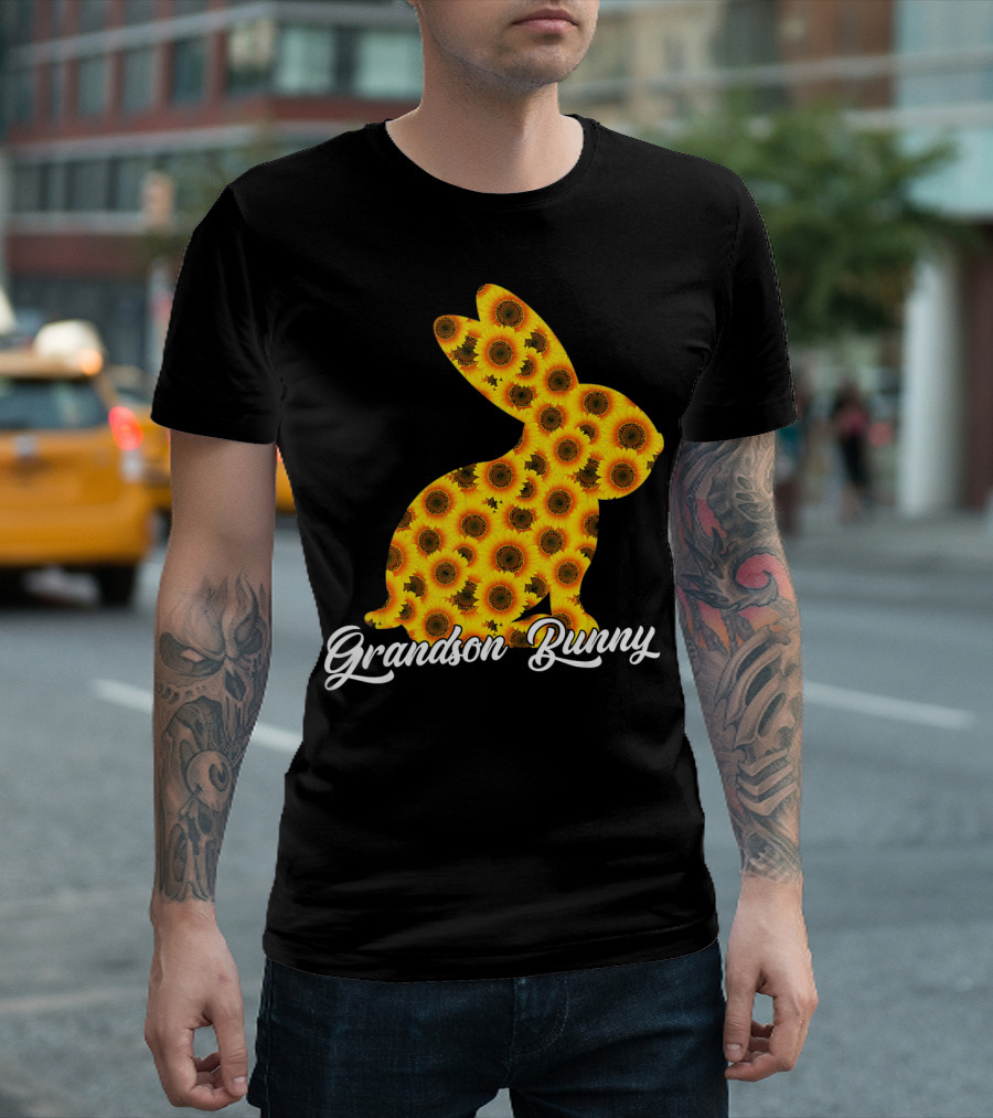 Grandson Bunny Sunflower Floral T-Shirt