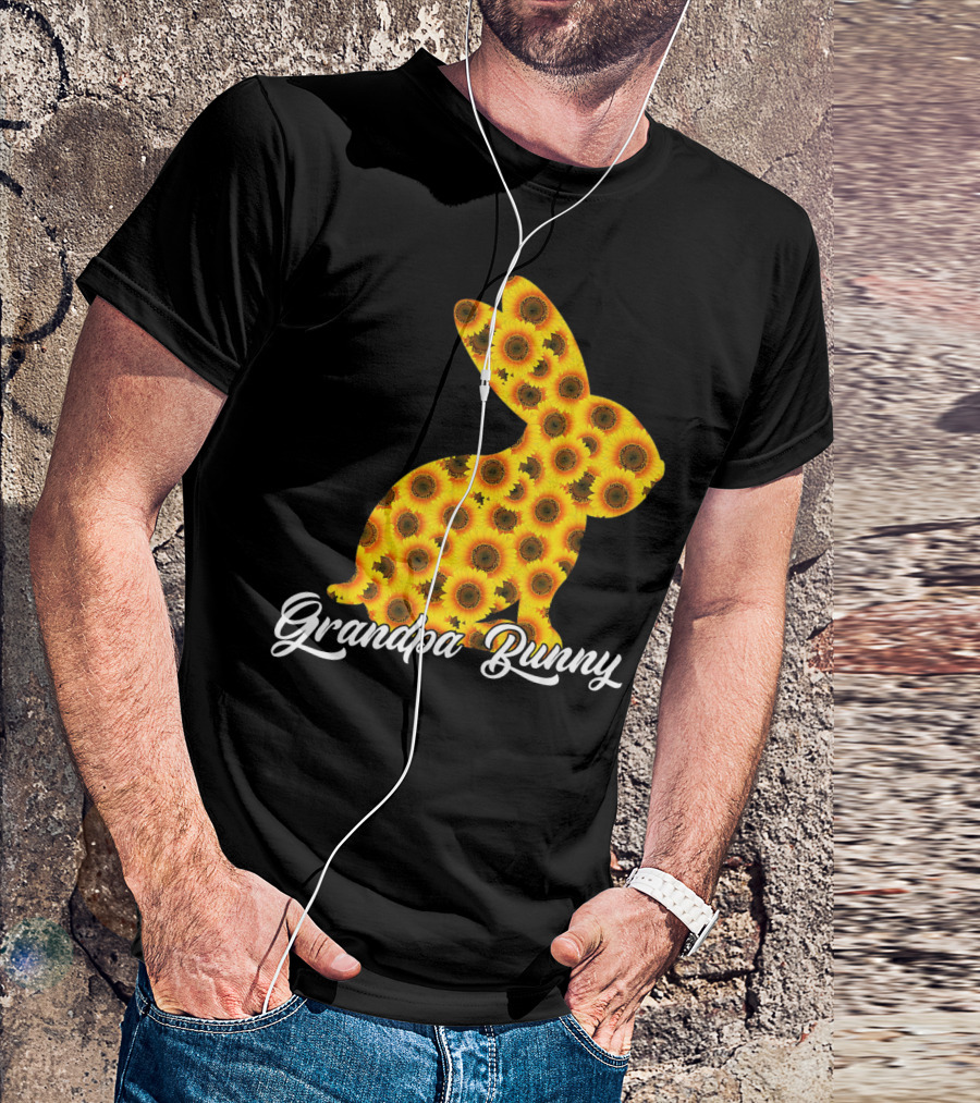 Grandpa Bunny Sunflower Floral T-Shirt