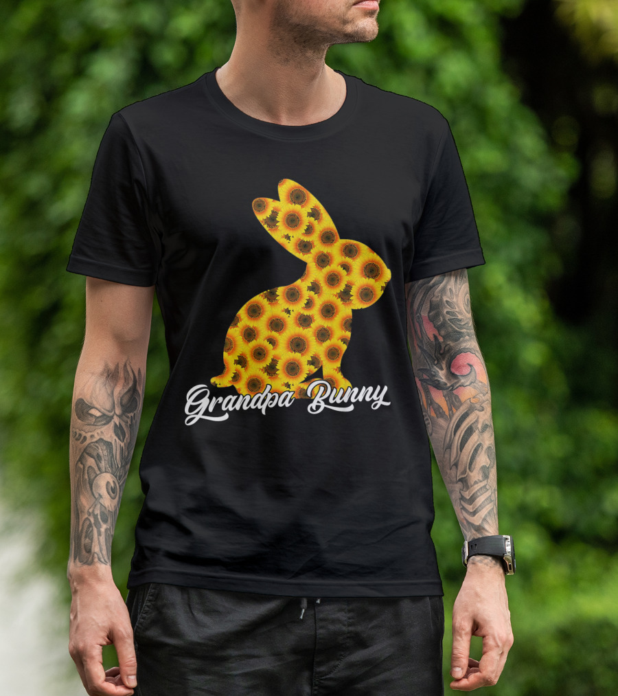 Grandpa Bunny Sunflower Floral T-Shirt