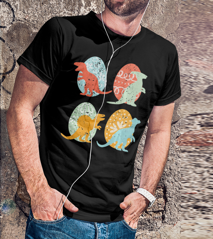 Colorful Easter Dinosaur Eggs With T-Rex Stegosaurus And More T-Shirt