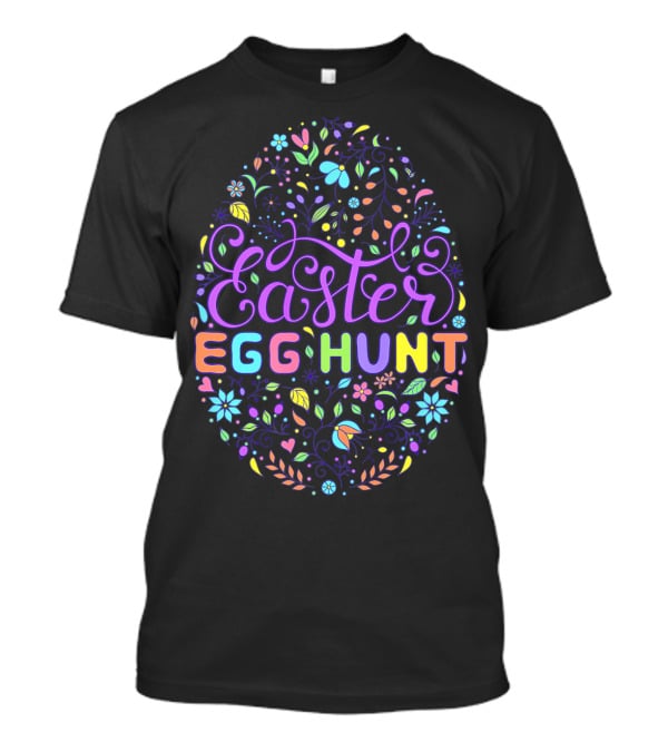 Easter Egg Hunt Colorful Floral T-Shirt