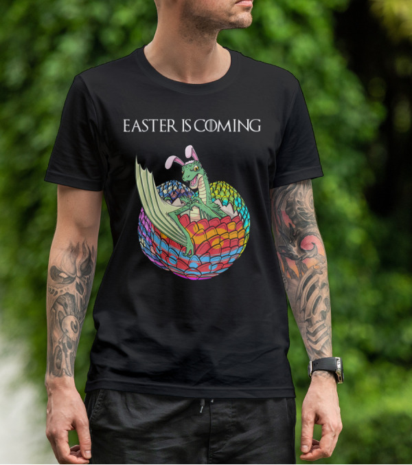 Easter Is Coming Dragon In Colorful Egg T-Shirt