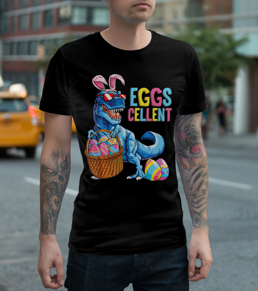 EGGSCELLENT Dinosaur Easter Bunny Rex T-Shirt