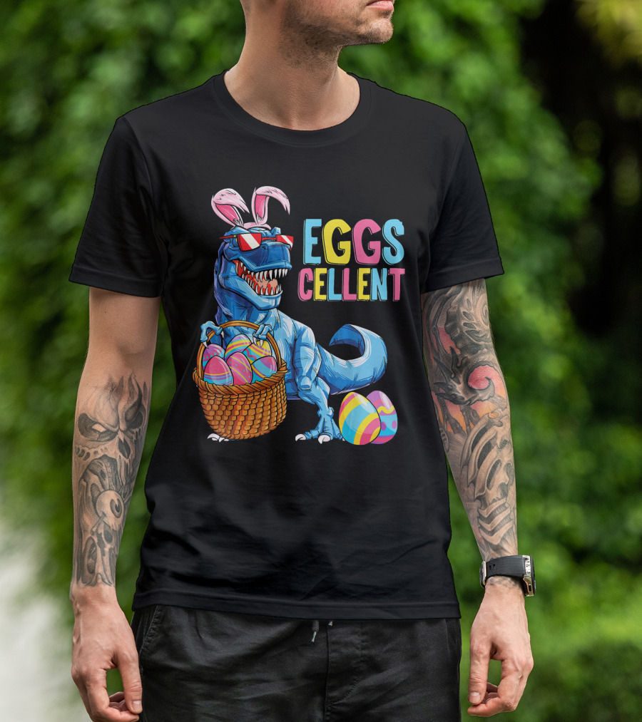 EGGSCELLENT Dinosaur Easter Bunny Rex T-Shirt