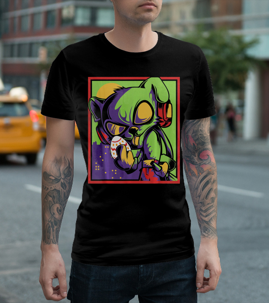 Easter Bunny Rabbit Egg Neon Pop T-Shirt