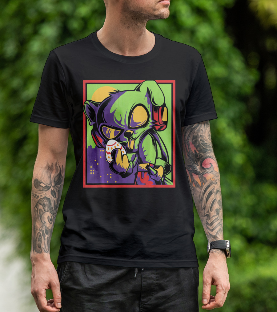 Easter Bunny Rabbit Egg Neon Pop T-Shirt