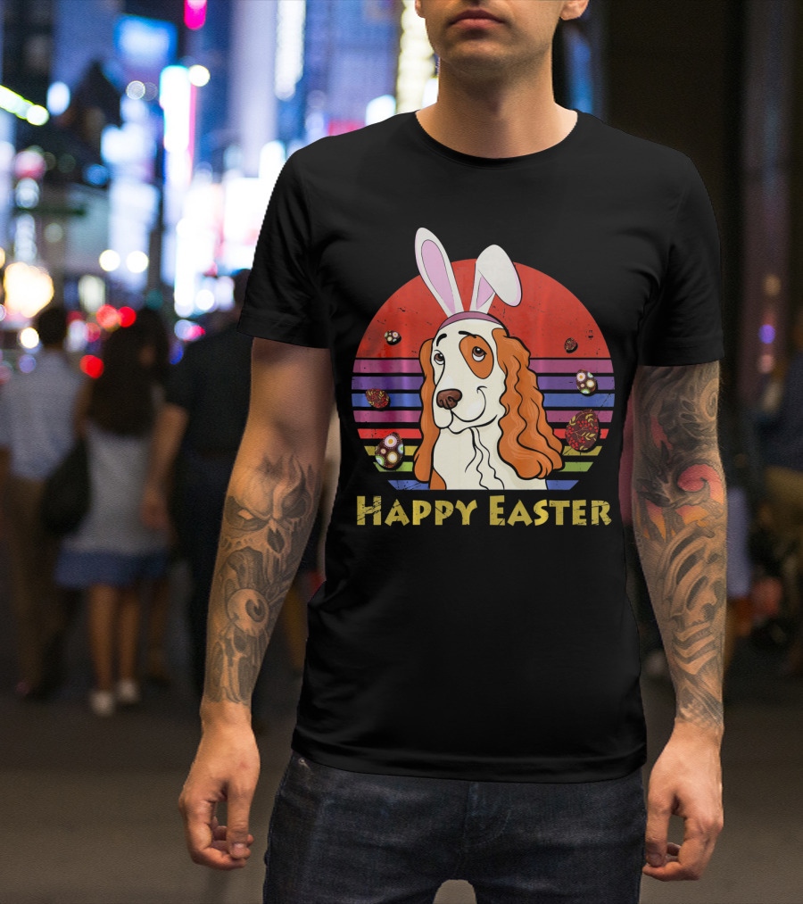 Happy Easter English Springer Spaniel Bunny Headband T-Shirt