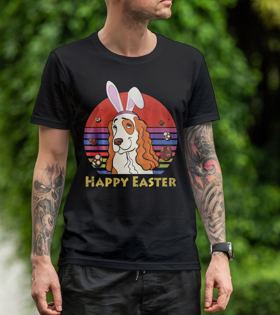 Happy Easter English Springer Spaniel Bunny Headband T-Shirt