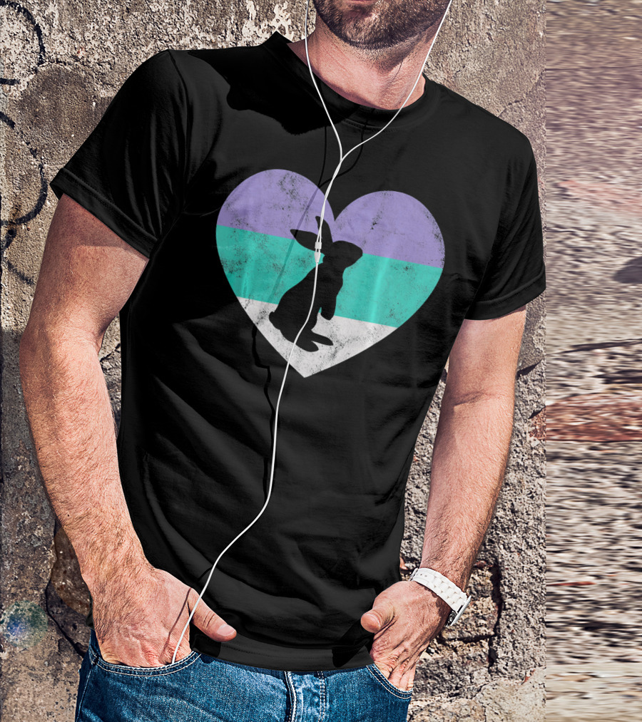 Rabbit Heart With Pride Flag Colors T-Shirt