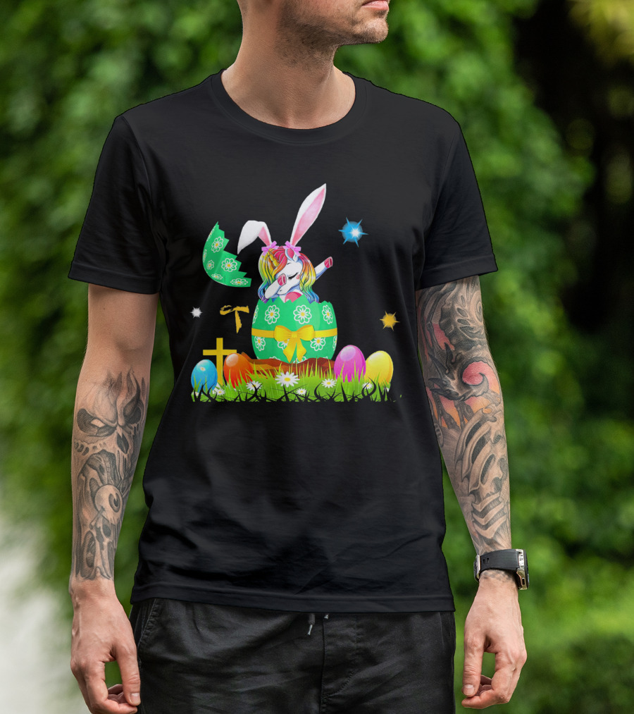 Unicorn Bunny Easter Egg Starry Spring T-Shirt