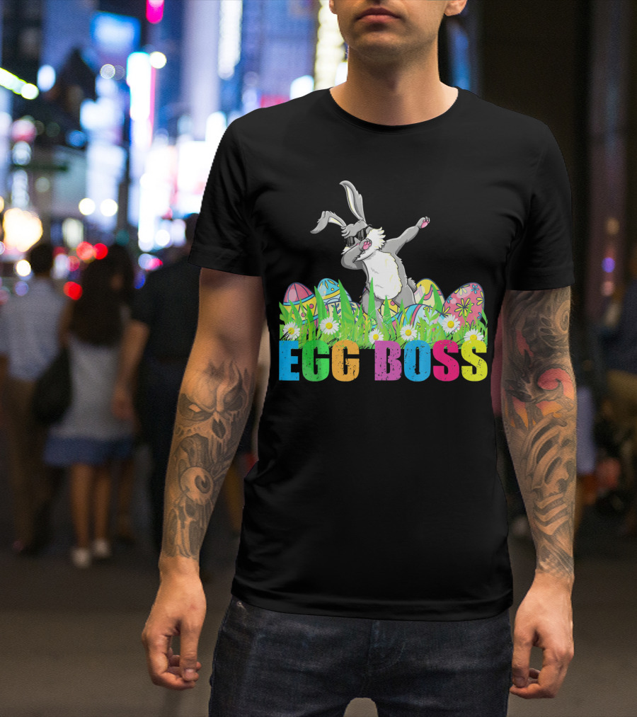 Egg Boss Dabbing Easter Bunny T-Shirt
