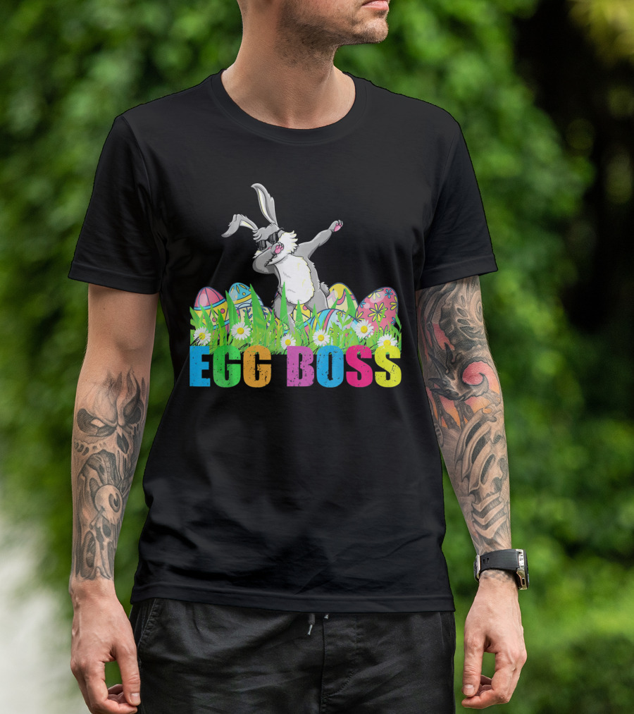 Egg Boss Dabbing Easter Bunny T-Shirt