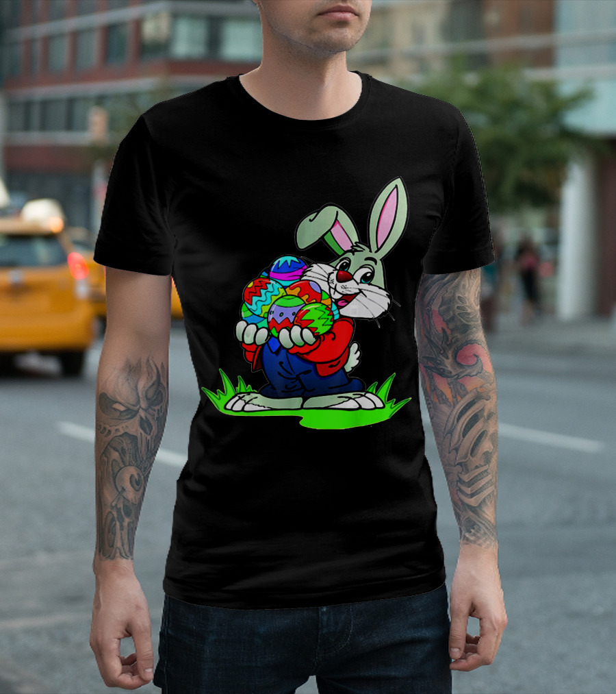 Easter Bunny With Colorful Eggs T-Shirt